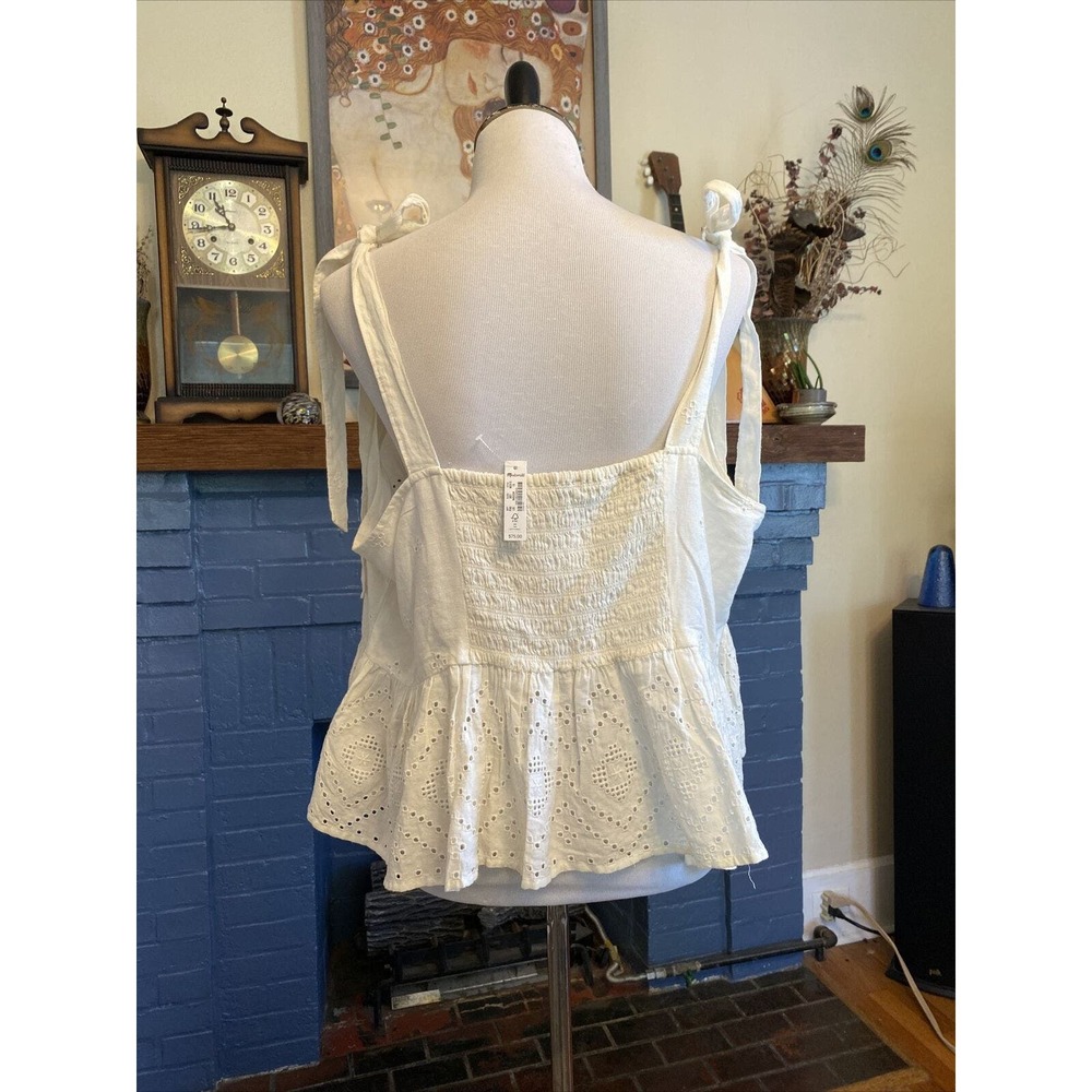 MADEWELL 1X Eyelet Plus Rosalie Tie Strap Tank Shirt XXL Womens New - Picture 3 of 9
